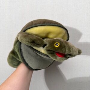 Folkmanis Folktails Turtle Hand Puppet Unisex OS Green Plush Vintage